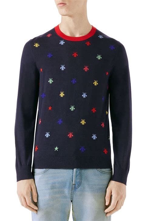 women gucci sweater|Gucci bee embroidered sweater.